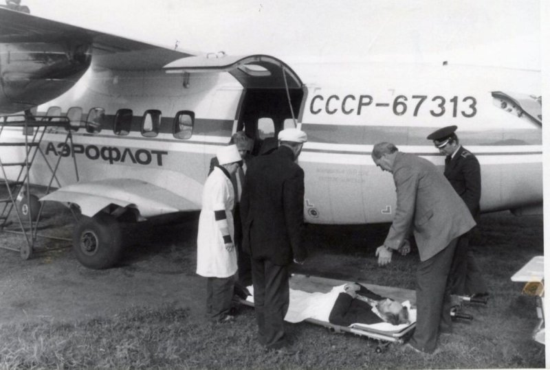 Транспортировка больного бригадой санитарной авиации